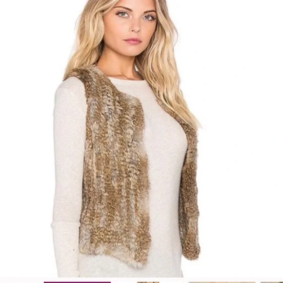 Revolve 525 America Genuine Rabbit Fur Vest - Picture 3 of 11